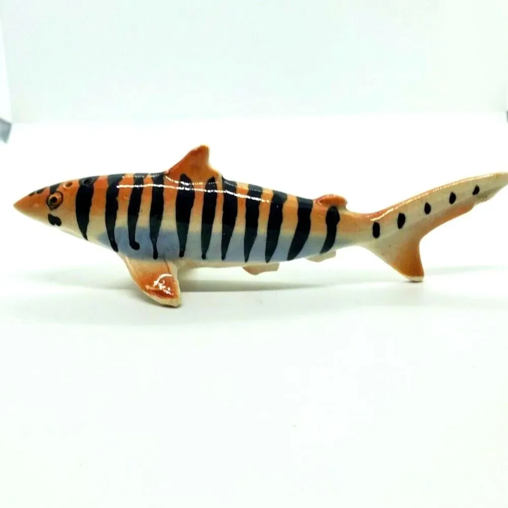 Vintage Ceramic Shark Salt Shaker | Hand Painted Marine Life Decor